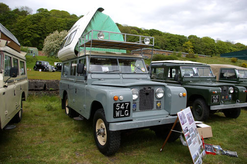 Land Rover Dormobile at sunset