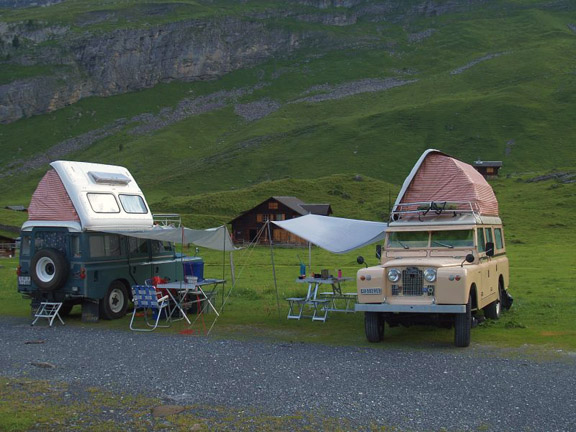 2 Land rover Dormobiles in Switzerland