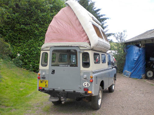 Rear of 625 Land ROver Dormobile