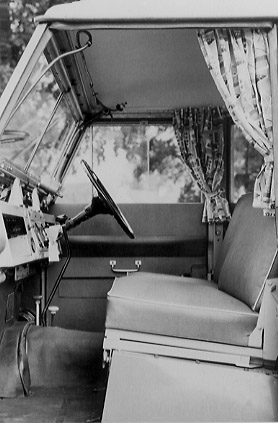 Land Rover Dormobile front interior