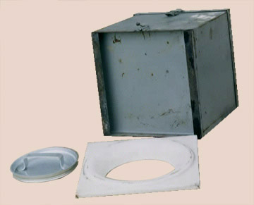 Underside of Land Rover Dormobile toilet