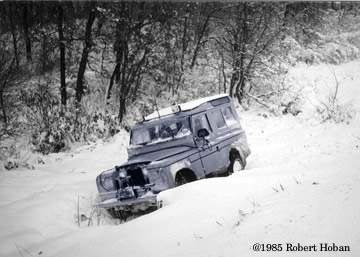 Land Rover down a hill