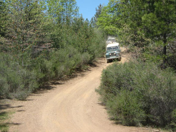 Series IIA Land ROver descending hill