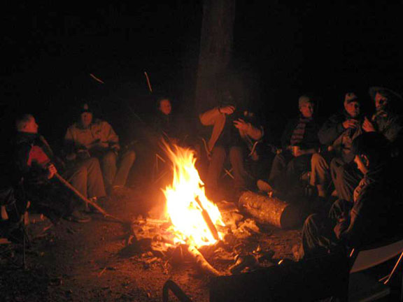 Camp fire at annual mendo gathering