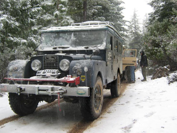 Land Rover Series I in snow