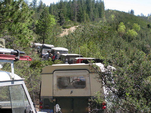 Land Rovers on the trail