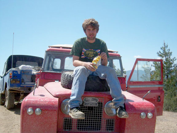 Ted on his Land ROver