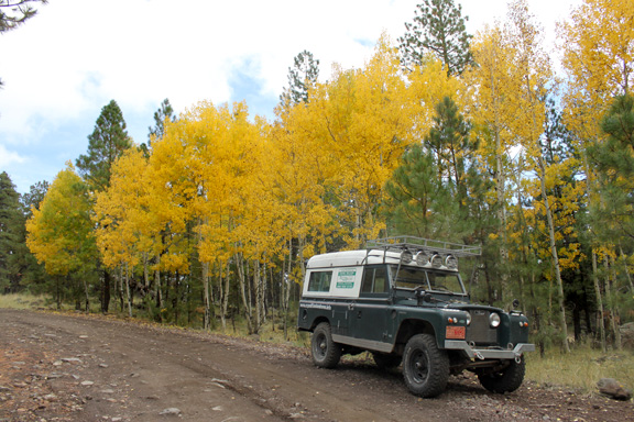 Land Rover front on trail